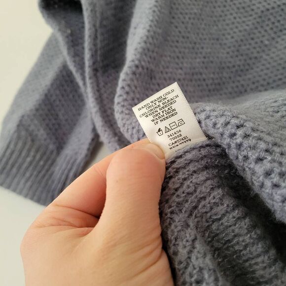 Ann Taylor Acrylic/Wool Blend Women's Blue Gray Sweater M Half Sleeve - Picture 7 of 7